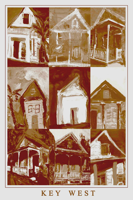 Print - KW 9 Houses Sepia Collage